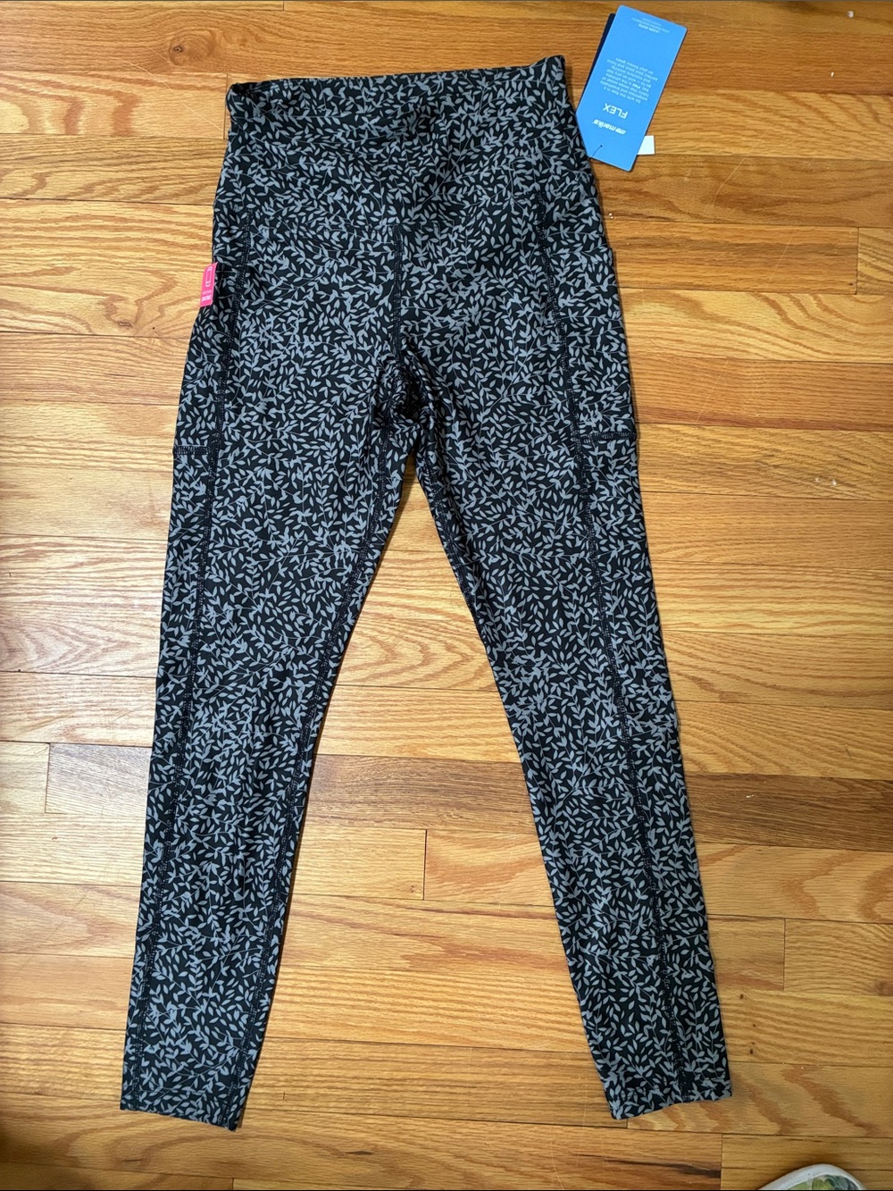 Marika Black and Gray Printed High-Waist Leggings